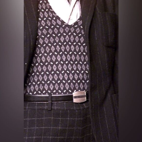 Ralph Lauren Collection Fall ‘02 Charcoal Check Cashmere Wide-leg Cuffed Trouser - Picture 5 of 11